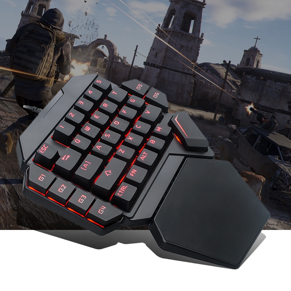 Gaming Keyboard Half - Teclado Blacklight Teclado con una sola