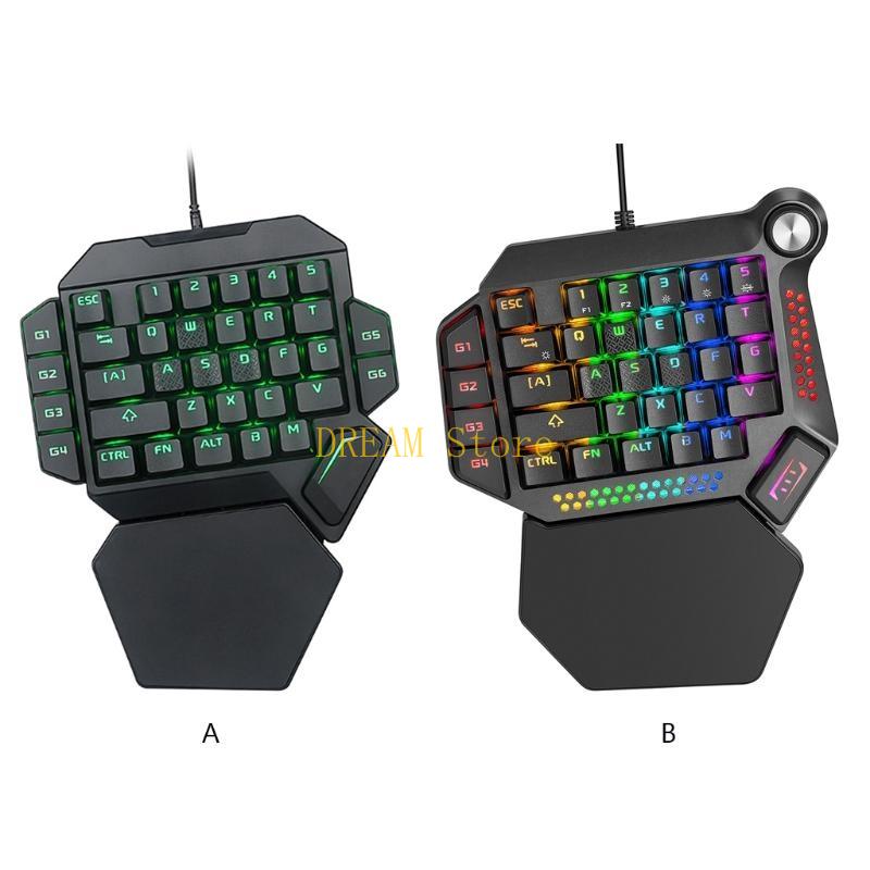 Gaming Keyboard Half - Sola mano RGB luminoso retroiluminado para