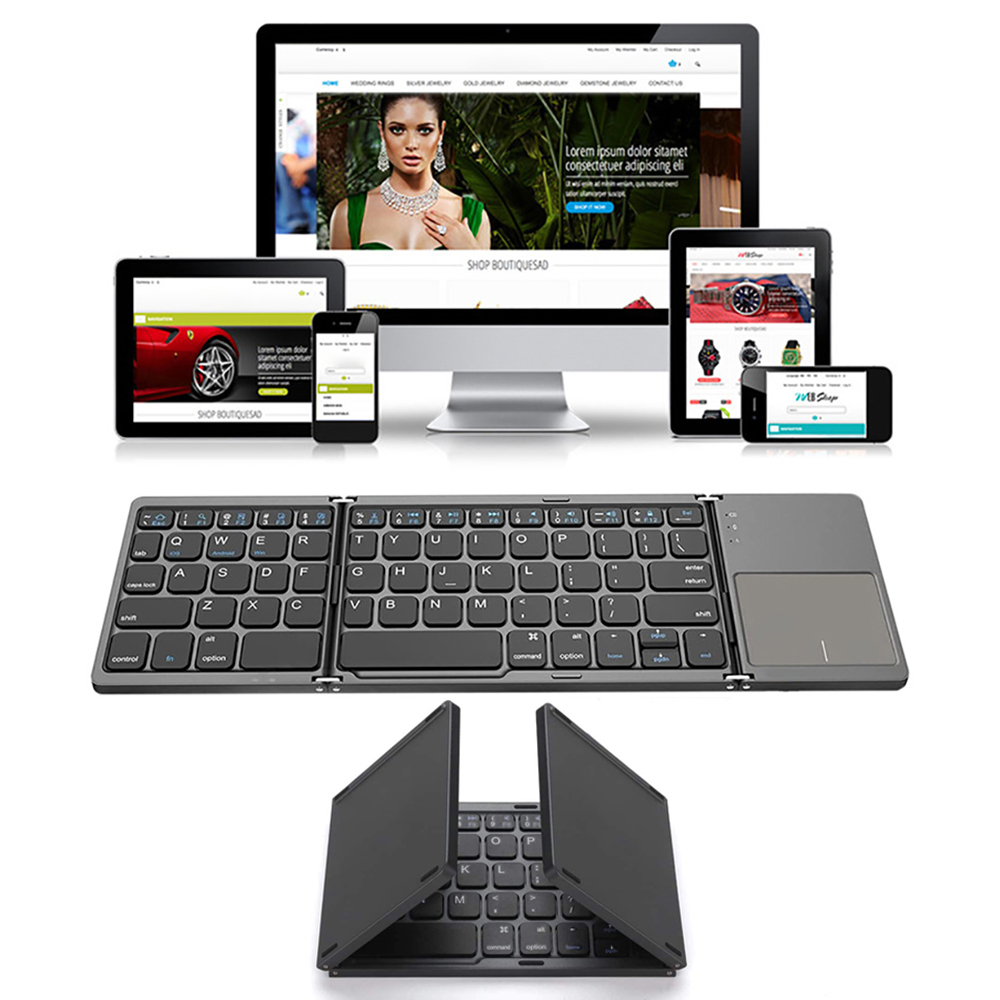 Gaming Keyboard Budget - Teclado plegable portátil, Mini teclado inalámbrico