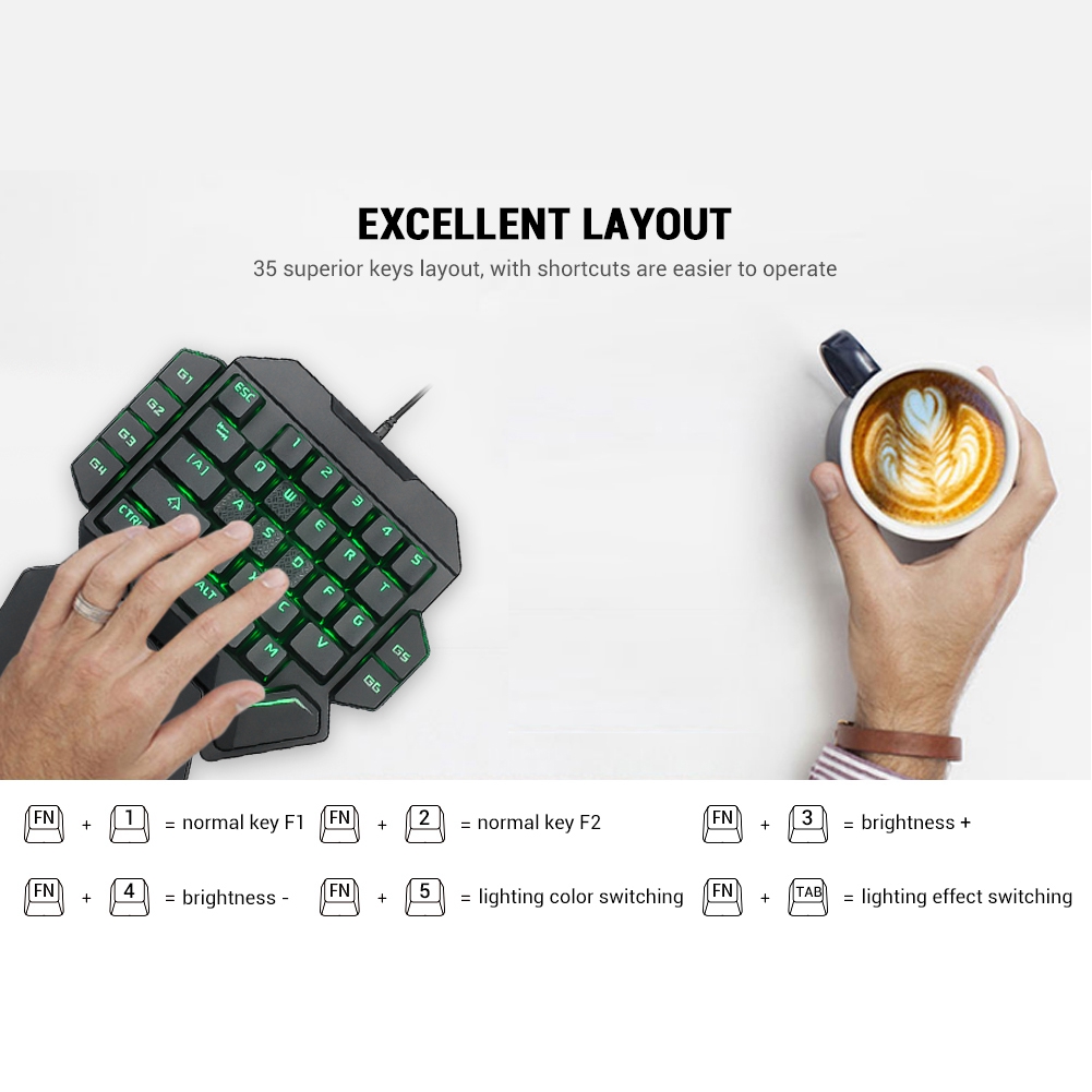 Teclado Blacklight Teclado con - Gaming Keyboard Half reseña y precio