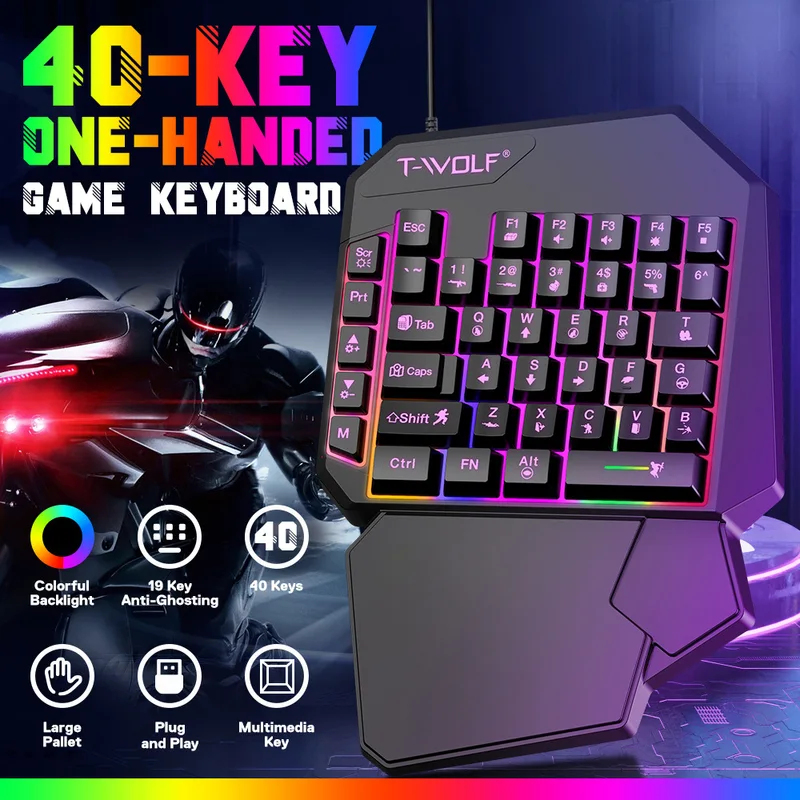 Juego de 5 en 1, teclado mini  - Gaming Keyboard Half reseña y precio