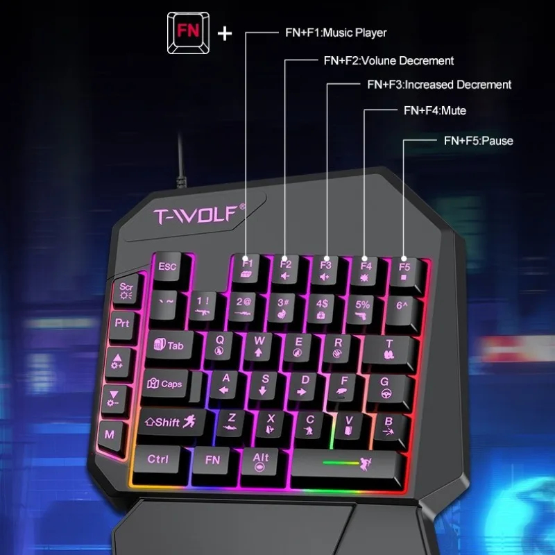 Juego de 5 en 1, teclado mini  - Gaming Keyboard Half reseña y precio