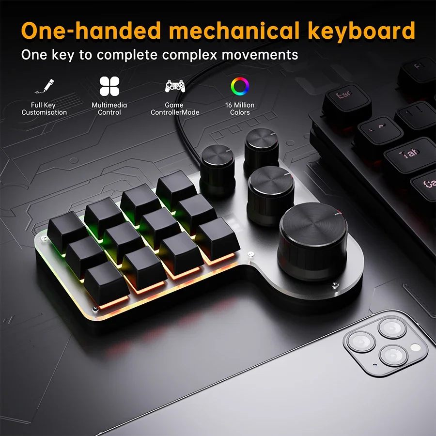 Teclado mecánico de 3 modos y  - Gaming Keyboard Half reseña y precio